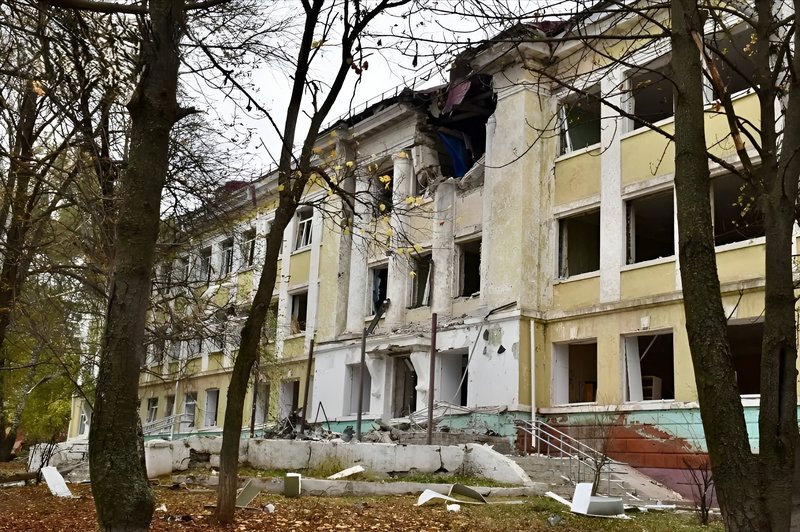 Damaged building in 2025