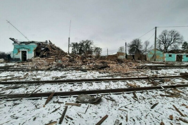 Remains of station after a direct hit