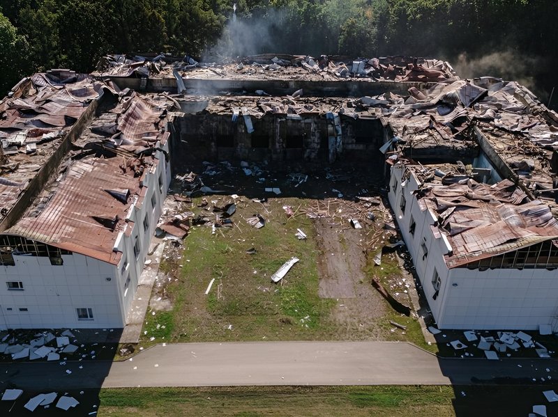 Ruins of the library building