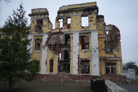 School before destruction, early 2022