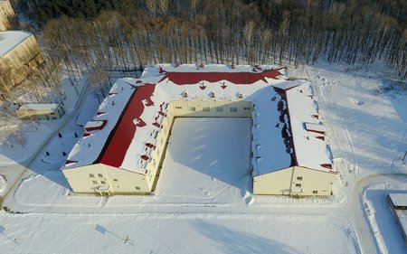 Aerial shot of the building in 2018